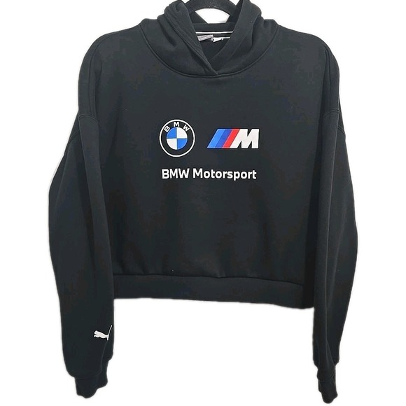 Puma Tops - Puma BMW Motorsport Cropped Hoodie Womens Medium Black Sweatshirt 531259-01